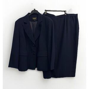 Giovanna Signature 26W Women's Skirt Suit Navy Blazer Jacket Career Plus Size